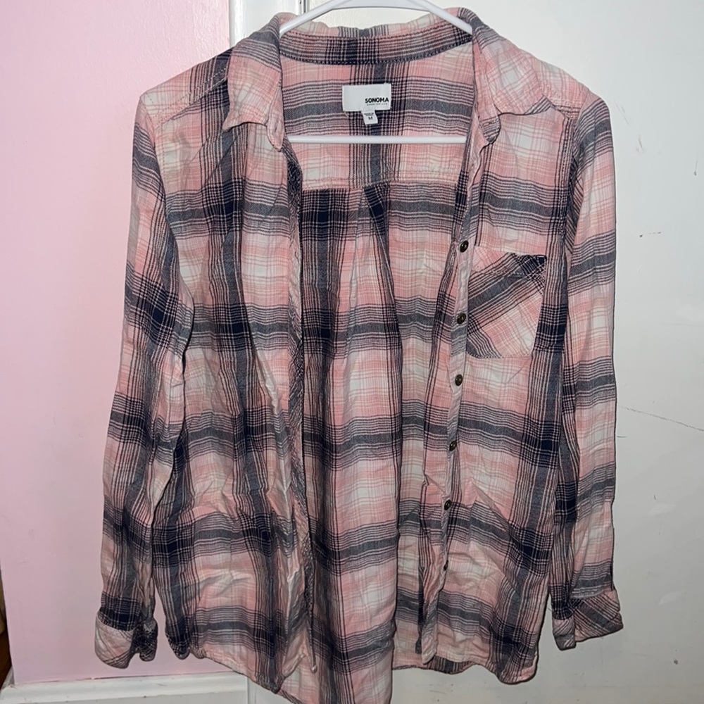 Pink and blue flannel